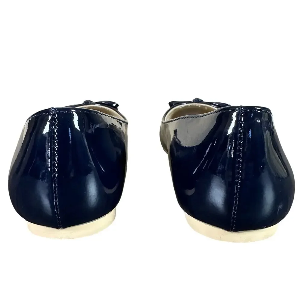 Janie and Jack Patent Ballet Flat in Merchant Marine Navy, Size 13